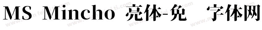 MS Mincho 亮体字体转换
